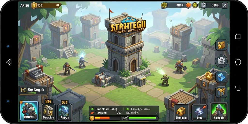 Gambaran gameplay seru di API36 dengan menara pertahanan yang strategis.