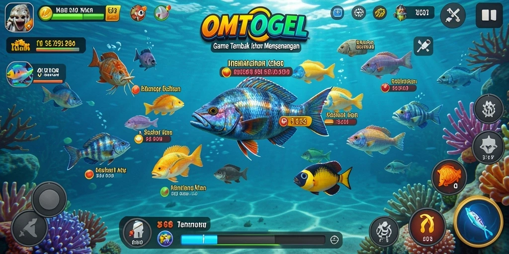 Gameplay seru dalam Tembak Ikan dengan efek menawan.